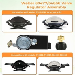 80477 Gas Grill Valve Regulator Replace For Weber Q100 Q120 Series Gas Grills