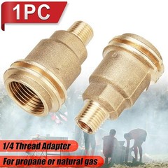 JINYI Propane Quick Connect Adapter, QCC1 Type 1 to 1/4 0.25 inches, Golden