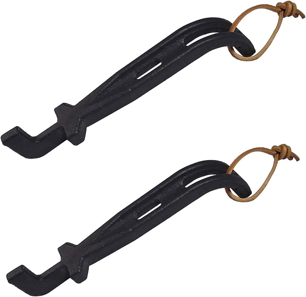 Cast Iron Grill Grate Lifter Tool 2 Pack 8 Inch Black Easy Safe BBQ Grate Remove