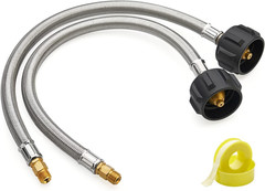 15 Inch RV Propane Hose 1/4 Male Inverted for 2-Stage Regulator 2 Pack