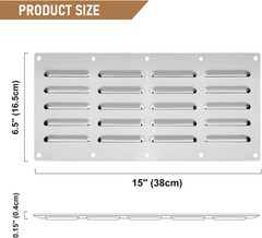 2 Pack Stainless Steel Venting Panel for Grill Accessory, 15″ by 6-1/2″ Stainles