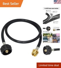 Safety Certified Propane Adapter Hose 4 Feet: Efficiently Connect to 20 lb Tanks