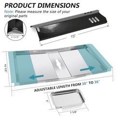 Grill Replacement Parts for Dyna Glo DGF493BNP, 4Pcs Heat Plate + Drip Pan