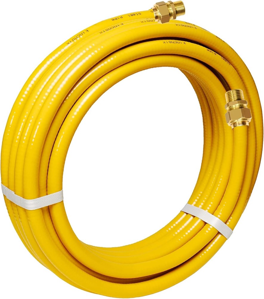 37ft 1/2″ CSST Gas Line – Flexible Propane/Natural Gas Tubing w/ Male Fittings