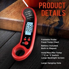 Meat Thermometer Digital, Instant Read for Grill and Red