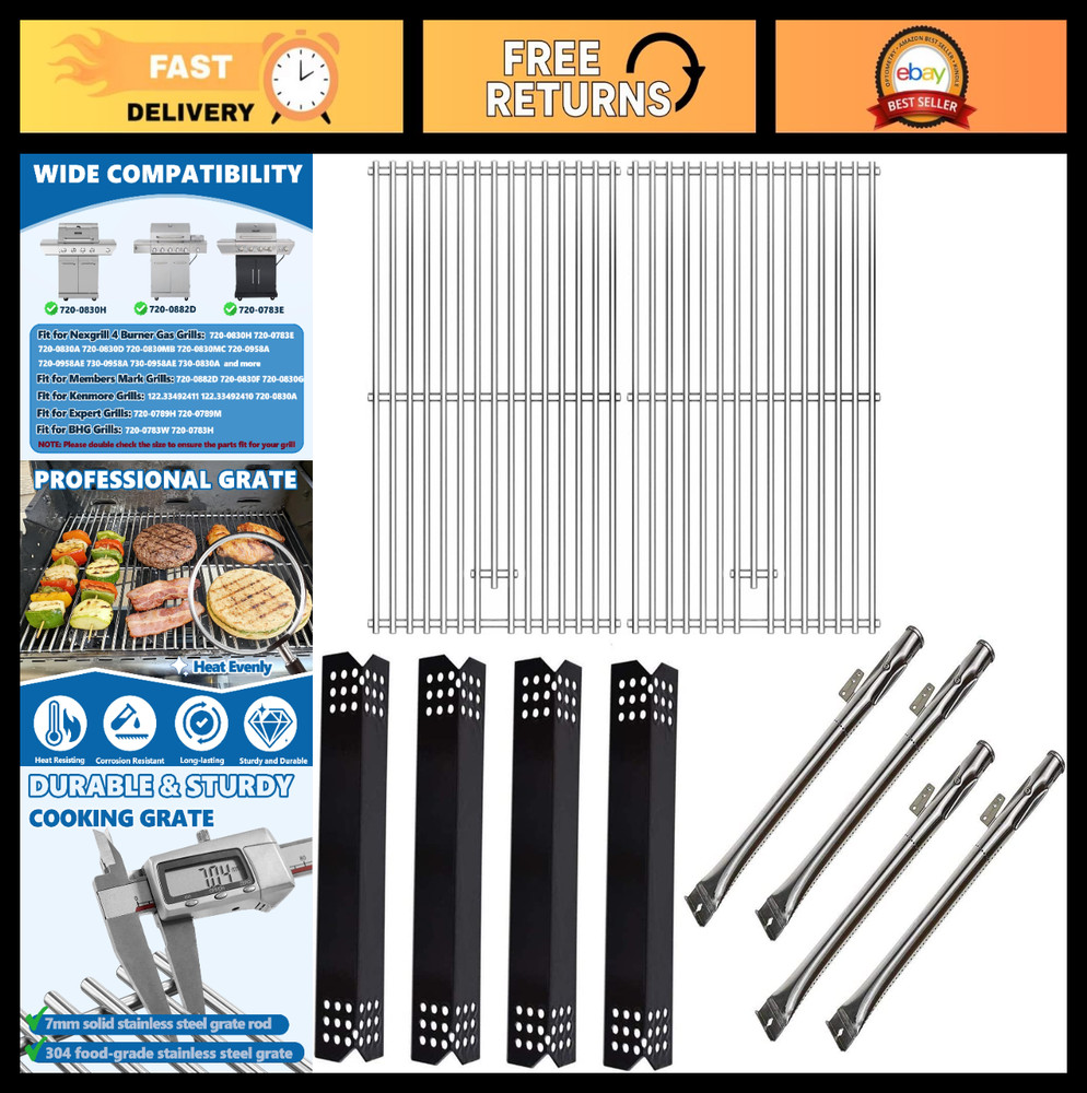 4 Burner Grill Replacement Parts Kit for Nexgrill, Kenmore, Master Forge, BHG