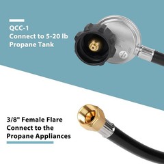21″ Weber Propane Regulator Hose QCC1/Type-1 3/8″ Gas Grill Replacement Part