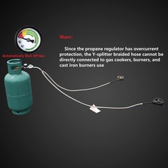 Mcampas 5Ft Y-Splitter Pressure Propane Regulator Double Hoses For Kitchen Gas
