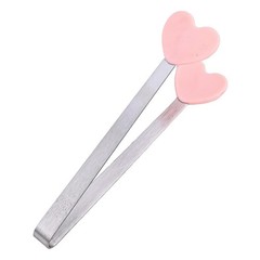 Compact and Practical Heart Shaped Food Tongs with Silicone Tips Pack of 10