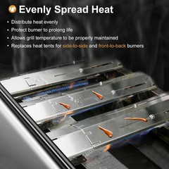 Criditpid Universal Stainless Steel Heat Plate Shield, Heat Tent, Flavorizer Bar