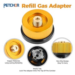 PETCHOR 3PCS Camping Stove Gas Refill Adapter Set, Propane Isobutane Butane…