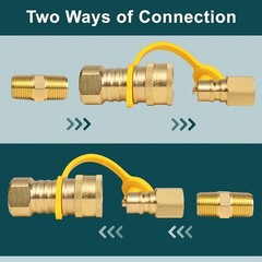 3/8 Inch Natural Gas Quick Connect Fittings Set Solid Brass NPT Propane Hose Kit