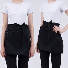 Practical Black Chef Apron with Adjustable Ties for Restaurant and Home Use