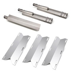 Criditpid 3 Pack Stainless Steel Heat Plates and Cast Stainless Steel Grill B…