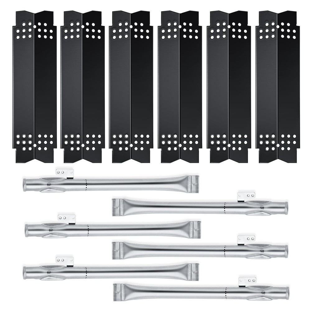 Grill Flame Tamers 6pcs Porcelain Enamel Heat Plates 14 9/16″ x 3 3/8″ – Fits