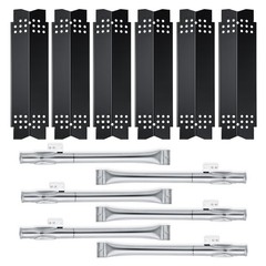 Grill Flame Tamers 6pcs Porcelain Enamel Heat Plates 14 9/16″ x 3 3/8″ – Fits