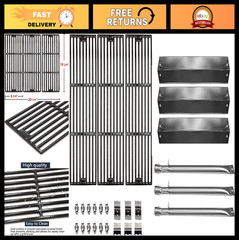 Grill Parts Set for Chargriller 5050, 5650, 3001, 3008 – Cast Iron Grates, Heat