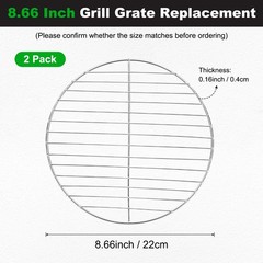 2 Pack Grill Grate Replacement, Steel Grill Grates for BBQ Parts [8.66 Inch]