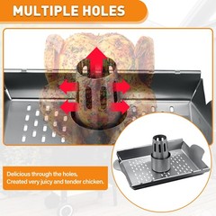Upgraded Beer Can Chicken Holder for Grill Smoker Oven, Stainless Steel