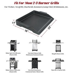 Griddle for Gas Grill, 23″ X 16″ Universal Cast Iron Griddle Insert for Weber…