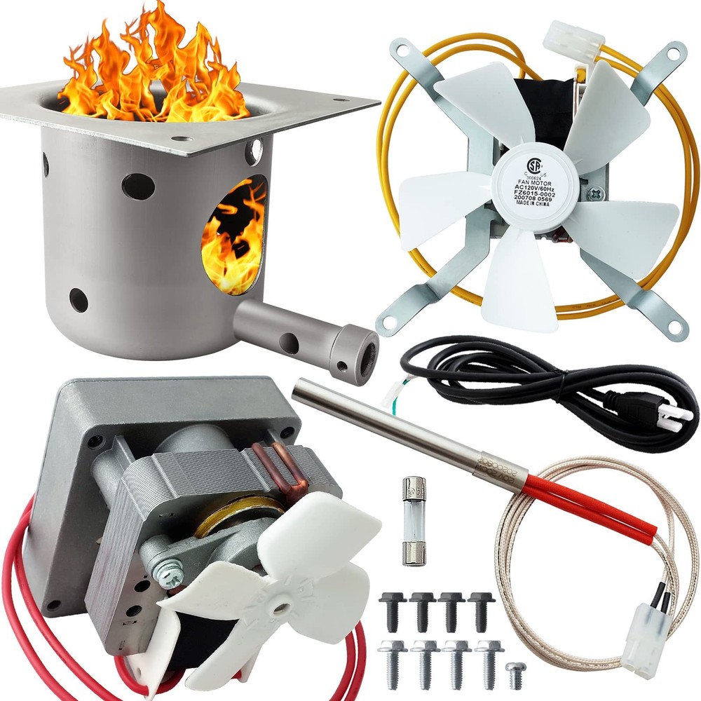 Pellet Grill Auger Motor Fan Ignitor Burn Pot Kit for Traeger Pit Boss