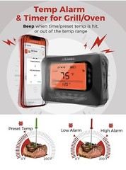 Wireless Meat Thermometer with 4 Probes, Meat Thermometer Digital Iclanda CP248A
