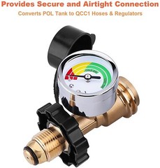 2PC Propane Tank Adapter Upgraded Propane Tank Gauge POL LP Tank to QCC1