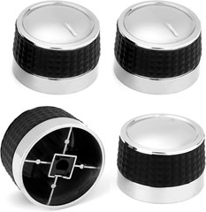 Gas Grill Control Knobs Chrome Plated 4-Pack Universal D Shaft BBQ Stove Oven