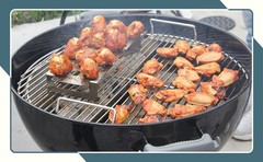 304 Stainless Steel Hinged Cooking Grate for 22 in Weber Charcoal Grills 21.5 in