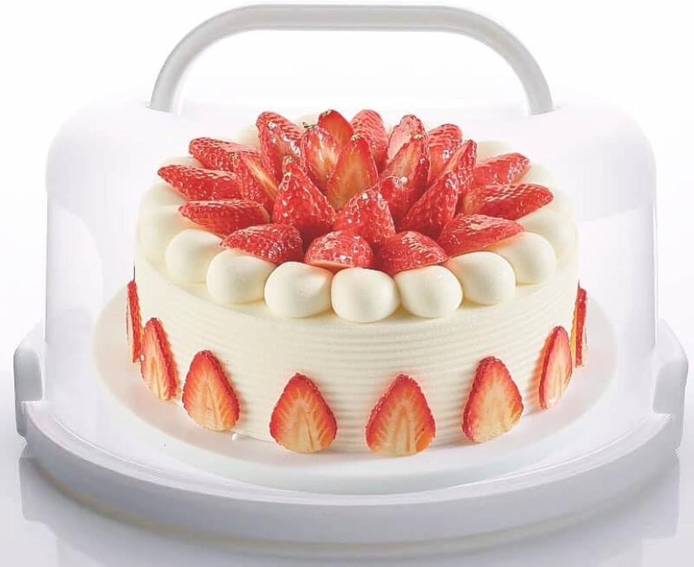 Large 10 Inch Cake Carrier Keeper Stand with Handles and Lids Container for Tran