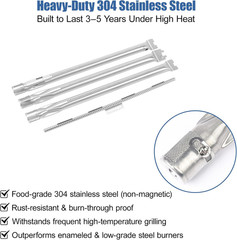 62752 Grill Burner Tubes for Weber Genesis 300 S310 E320 E330 19.5″ Frnt Cntrl