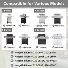 2 Burner Grill Replacement Parts for Nexgrill Grill 720-0864,720-0864M,10 PCS Gr