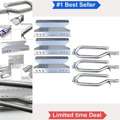Stainless Steel Gas Grill Burner Heat Plate Set 3 Piece Replacement for Outdoor