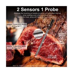 Wireless Meat Thermometer Digital with 800ft Remote Range, Bluetooth 5.3 Wire…