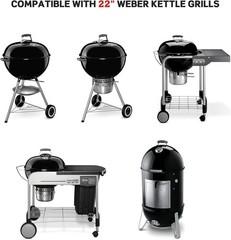 Round Cooking Grate Porcelain-Enameled Cast-Iron For 22.5″ Weber Charcoal Grills