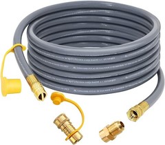 24ft 1/2in Natural Gas Hose with Quick Disconnect for BBQ Grills and Weber