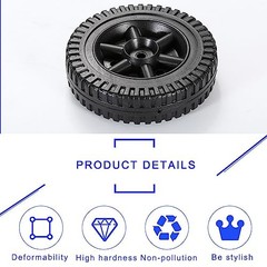 G206-0025-W1 Plastic Wheel Replacement Parts for Grill Wheels, 2pcs With black