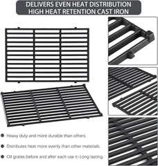Genesis E-330 4 Burner 62752 7524 Grates 7620 7621 Flavorizer Bars 65505 Heat