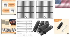 Complete Grilling Upgrade: 2 Cast Iron Grates & 5 Burners for Nexgrill 720-1046