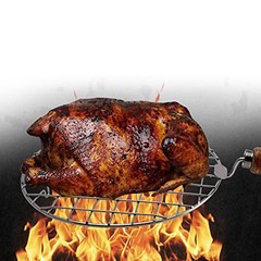 Round Stainless Steel Grill Mesh with Wooden Handle for Outdoor Cooking