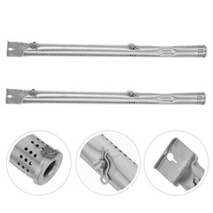 2Pcs Reusable Stainless Steel Grill Burner Tubes Replacement for Gas Grills