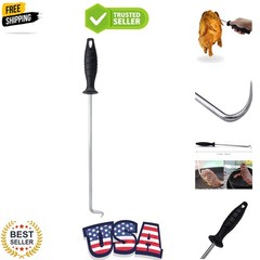 16″ Heavy Duty Food Flipper with Sharp Tail Tip, Stainless Steel Grilling Mea…