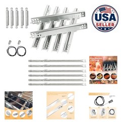 6 Burner Grill Burners Heat Plates Crossover Tubes Stainless Steel Replacement