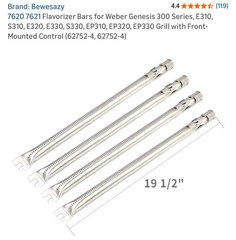 Flavorizer Bars (62752-4)for Weber Genesis 300 Series, E310, S310, E320, E33…