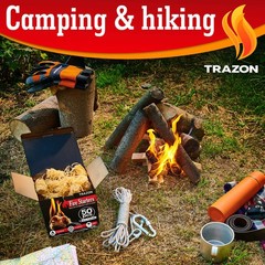 All Natural Wood Fire Starters Fireplace Camping Charcoal Starter Grill BBQ C…