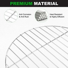 1 Pack Charcoal Grate Replacement, BBQ High Heat Steel Grill Grate [14.96 Inch]