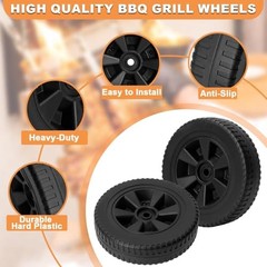 7” BBQ Wheels G437-0037-W1 for Charbroil Grill Wheels Replacement Gas2coal