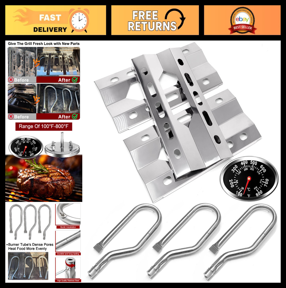 Grill Replacement Parts – BBQ Thermometer, Heat Plates, Burners for Nexgrill & K