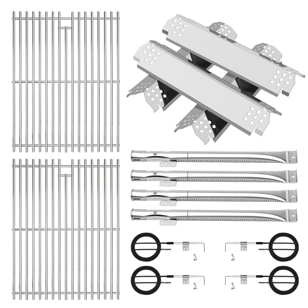 Stainless Cooking Grate,Heat Shield and Burner Kit 4-Burner kit SS, 720-0830