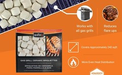 60 Pack Ceramic BBQ Briquettes for Gas Grill Self Cleaning Ceramic Briquettes